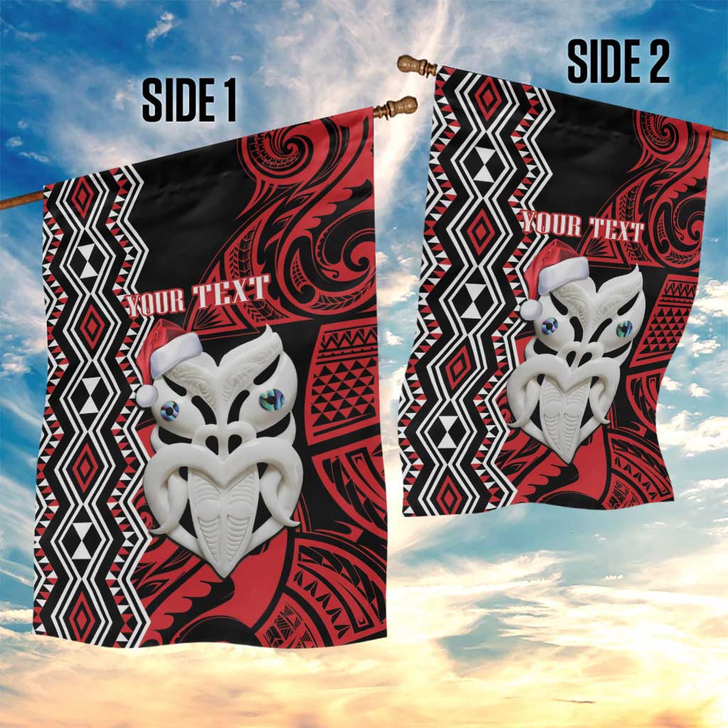 Personalised New Zealand Christmas Garden Flag Meri Kirihimete Maori Wheku - Taniko Art - Vibe Hoodie Shop