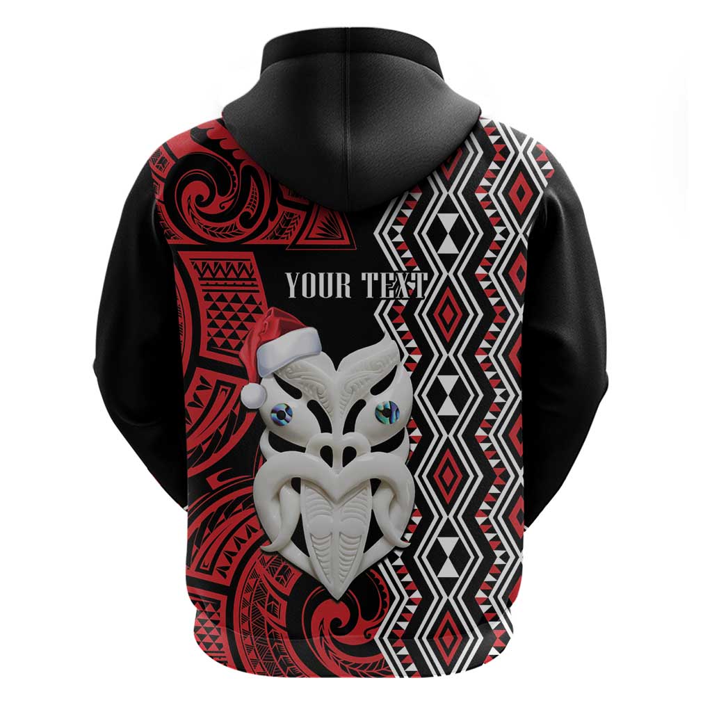 Personalised New Zealand Christmas Hoodie Meri Kirihimete Maori Wheku - Taniko Art - Vibe Hoodie Shop