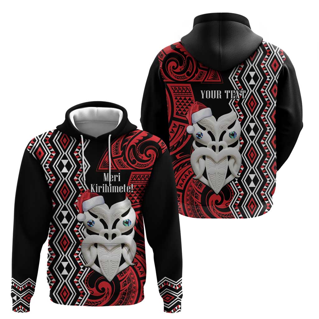 Personalised New Zealand Christmas Hoodie Meri Kirihimete Maori Wheku - Taniko Art - Vibe Hoodie Shop