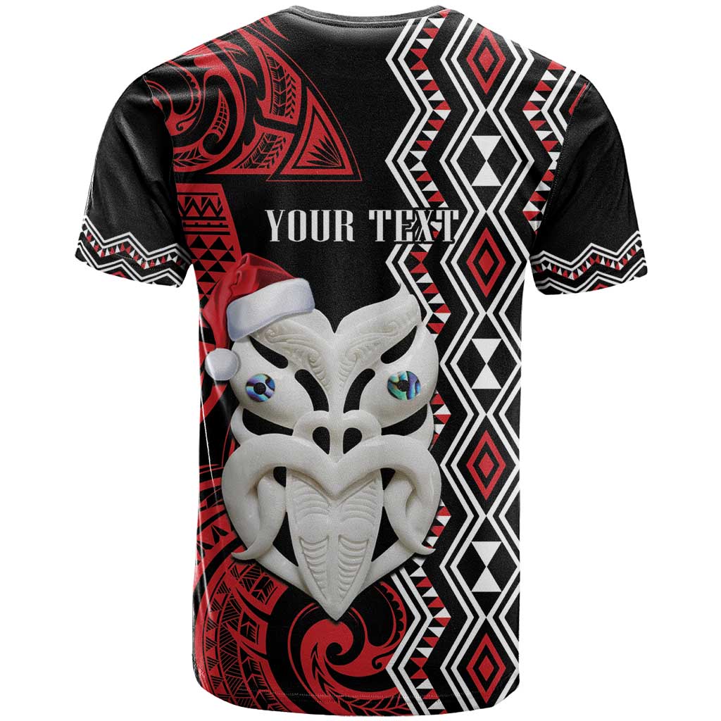 Personalised New Zealand Christmas T Shirt Meri Kirihimete Maori Wheku - Taniko Art - Vibe Hoodie Shop