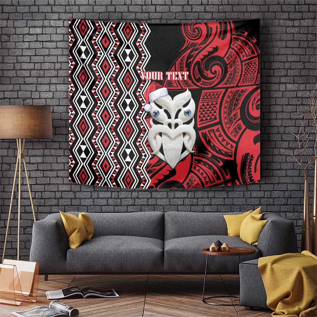 Personalised New Zealand Christmas Tapestry Meri Kirihimete Maori Wheku - Taniko Art - Vibe Hoodie Shop