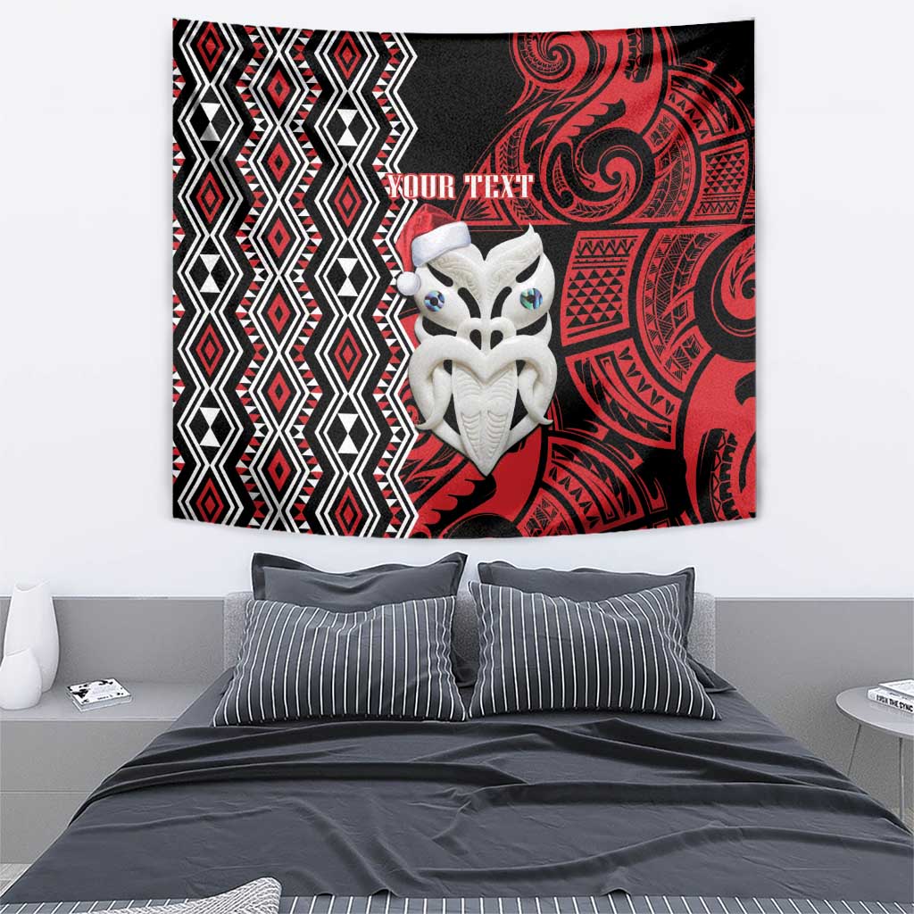 Personalised New Zealand Christmas Tapestry Meri Kirihimete Maori Wheku - Taniko Art - Vibe Hoodie Shop