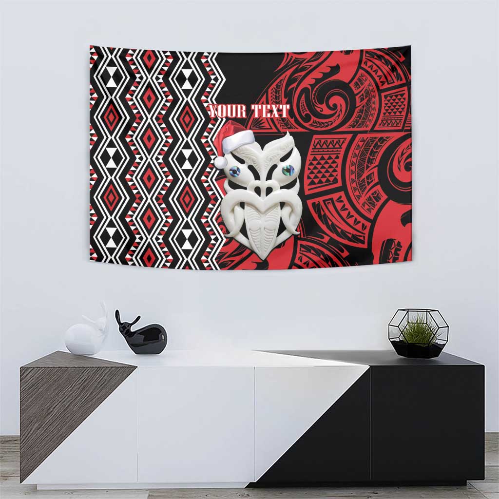 Personalised New Zealand Christmas Tapestry Meri Kirihimete Maori Wheku - Taniko Art - Vibe Hoodie Shop