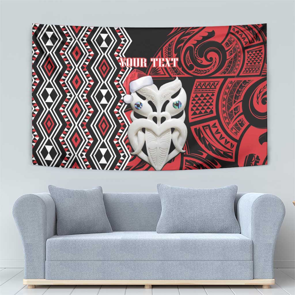 Personalised New Zealand Christmas Tapestry Meri Kirihimete Maori Wheku - Taniko Art - Vibe Hoodie Shop