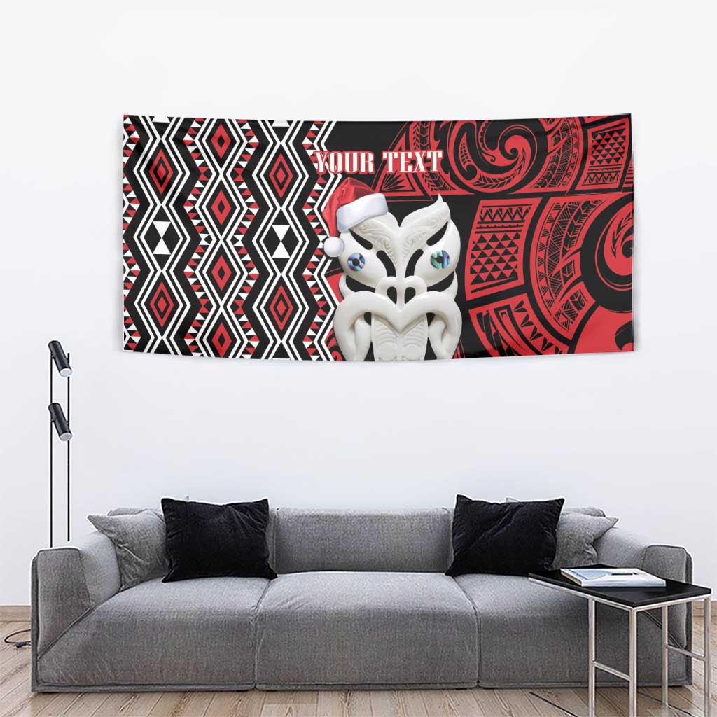 Personalised New Zealand Christmas Tapestry Meri Kirihimete Maori Wheku - Taniko Art - Vibe Hoodie Shop