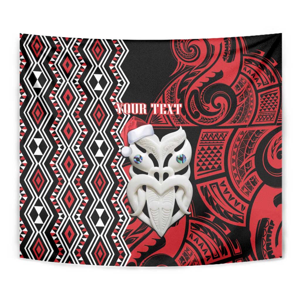 Personalised New Zealand Christmas Tapestry Meri Kirihimete Maori Wheku - Taniko Art - Vibe Hoodie Shop