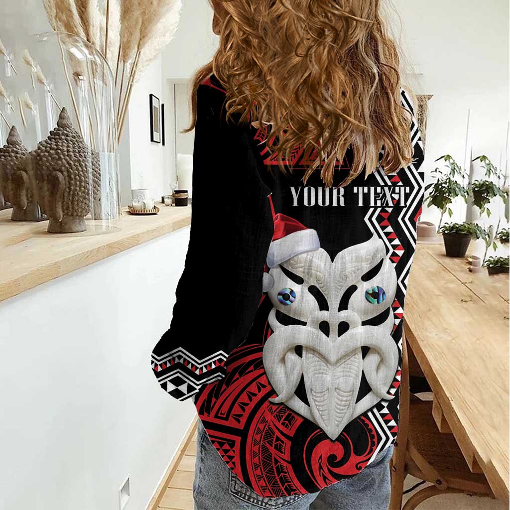 Personalised New Zealand Christmas Women Casual Shirt Meri Kirihimete Maori Wheku - Taniko Art - Vibe Hoodie Shop