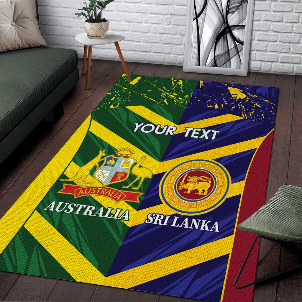 Custom Sri Lanka And Australia Cricket Area Rug 2025 The Lions Baggy Greens Together - Vibe Hoodie Shop