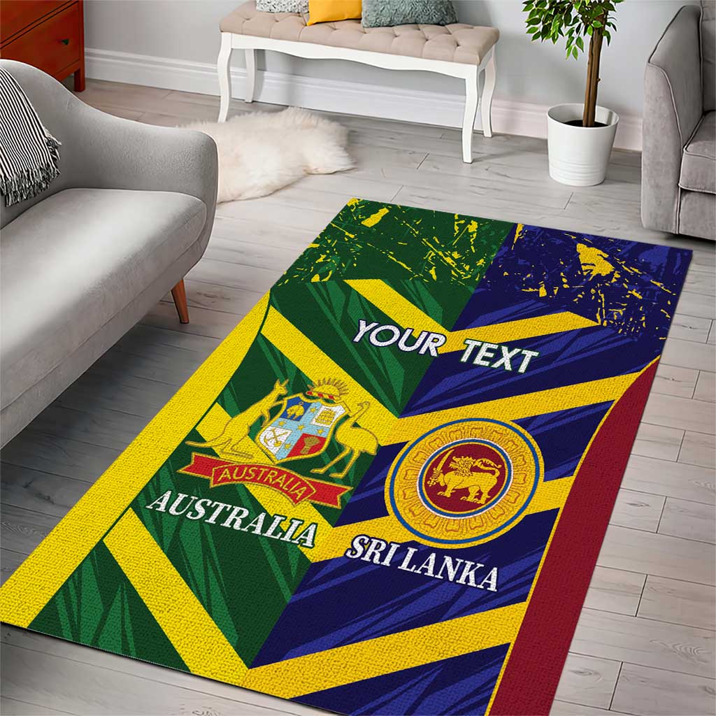 Custom Sri Lanka And Australia Cricket Area Rug 2025 The Lions Baggy Greens Together - Vibe Hoodie Shop