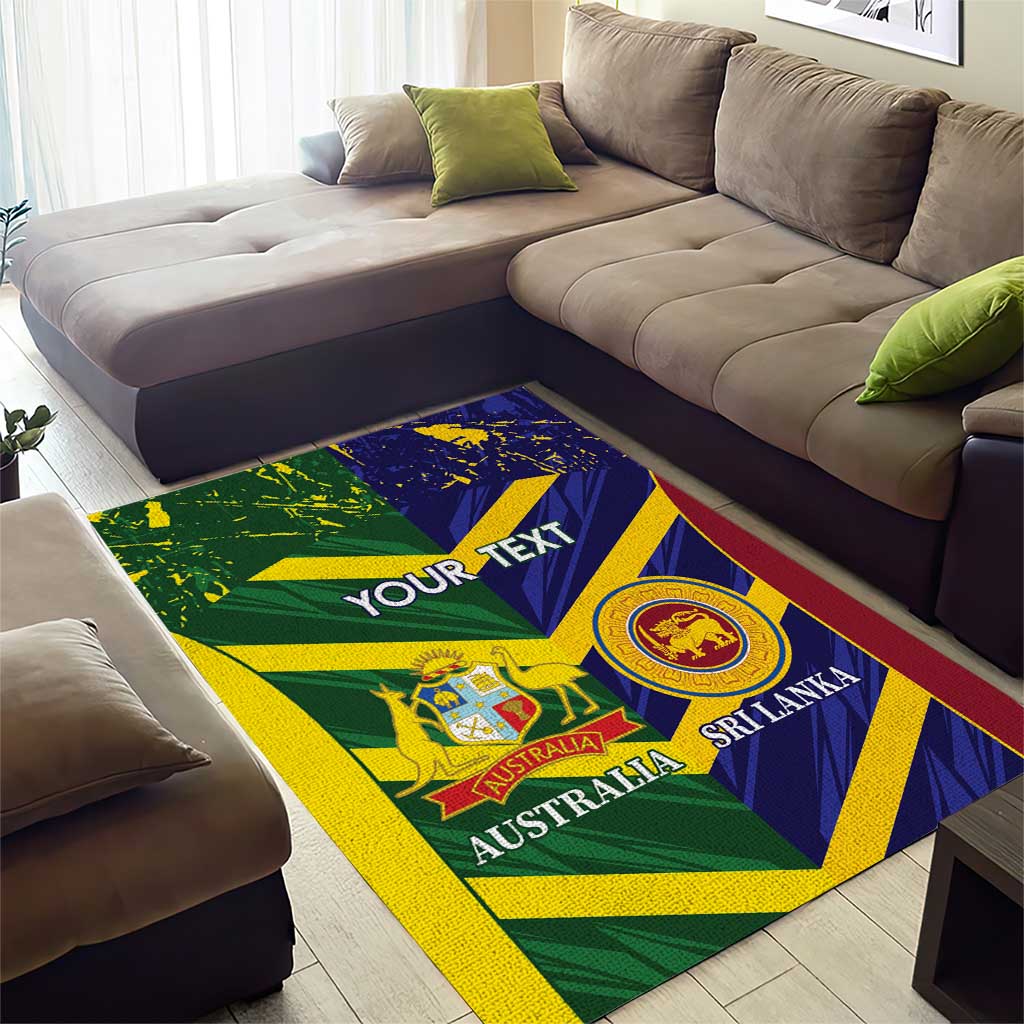 Custom Sri Lanka And Australia Cricket Area Rug 2025 The Lions Baggy Greens Together - Vibe Hoodie Shop