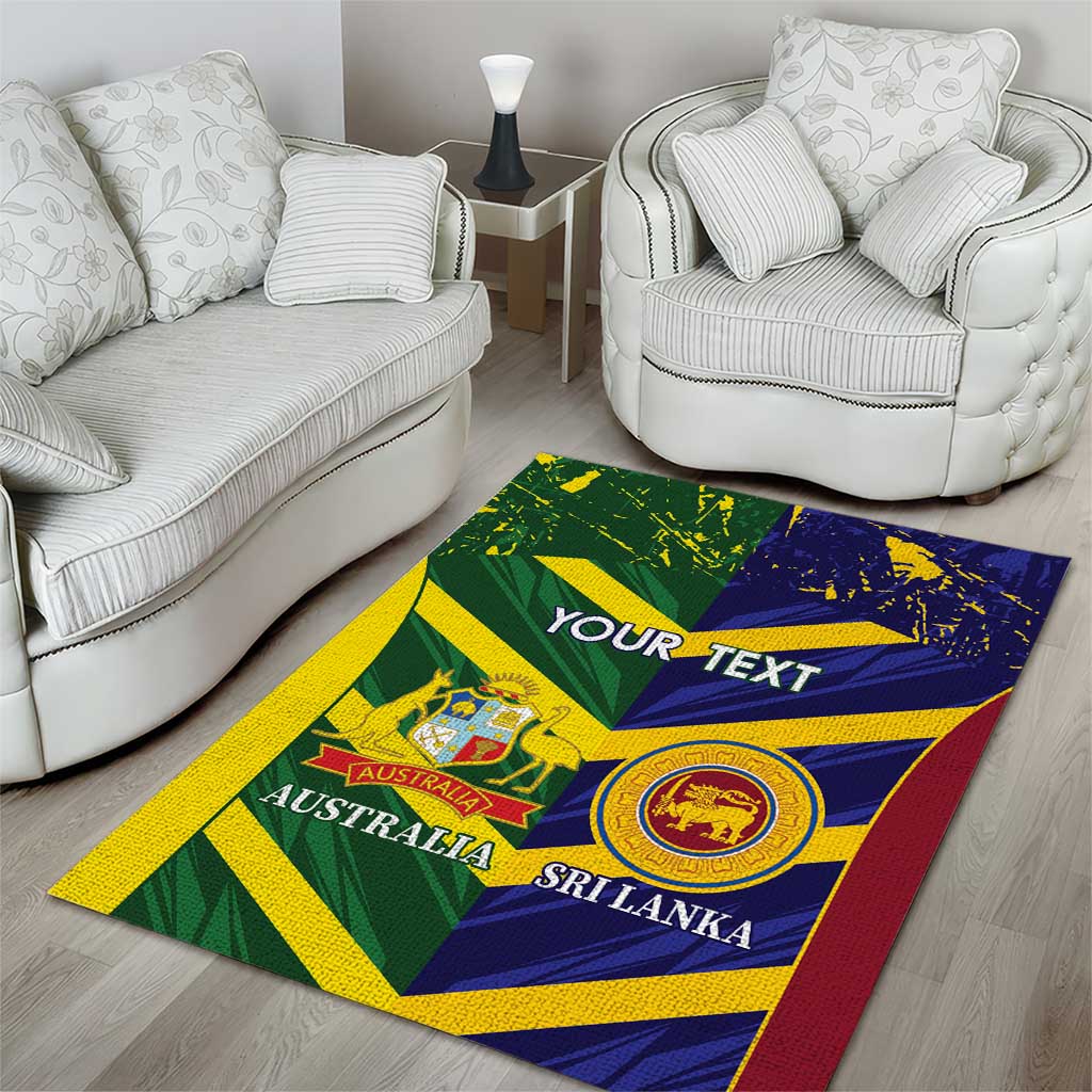 Custom Sri Lanka And Australia Cricket Area Rug 2025 The Lions Baggy Greens Together - Vibe Hoodie Shop