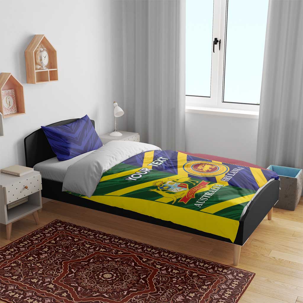 Custom Sri Lanka And Australia Cricket Bedding Set 2025 The Lions Baggy Greens Together - Vibe Hoodie Shop