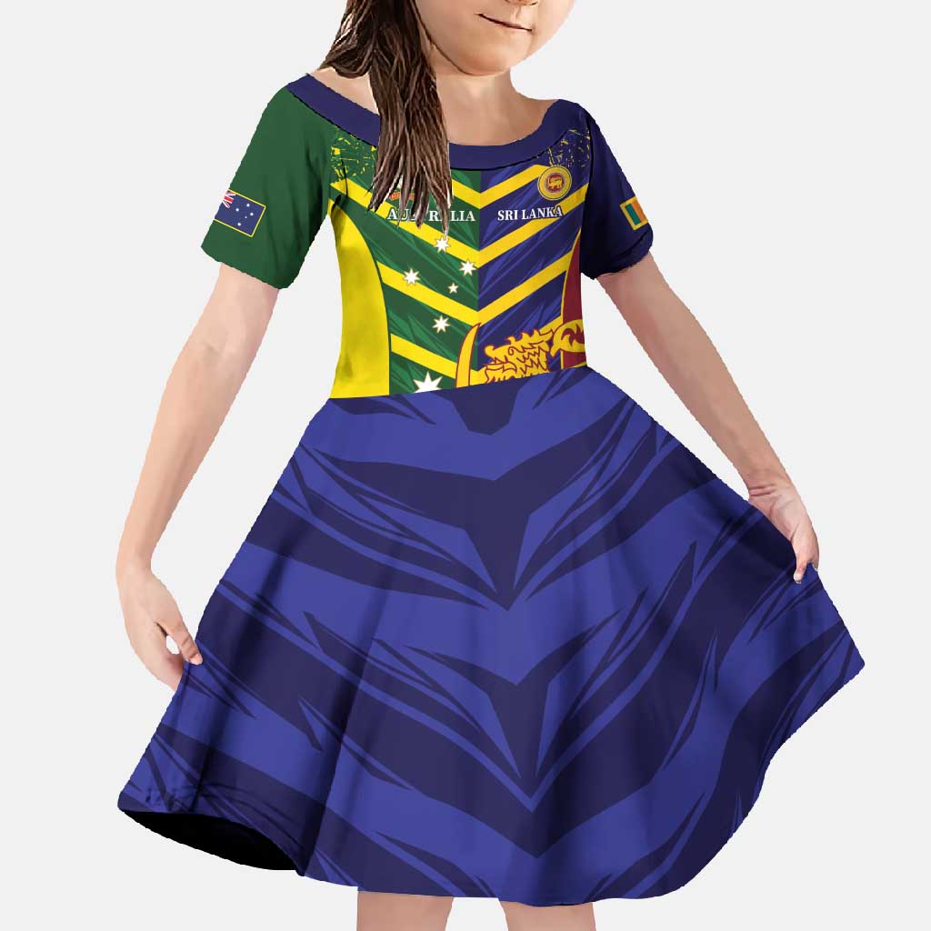 Custom Sri Lanka And Australia Cricket Family Matching Long Sleeve Bodycon Dress and Hawaiian Shirt 2025 The Lions Baggy Greens Together