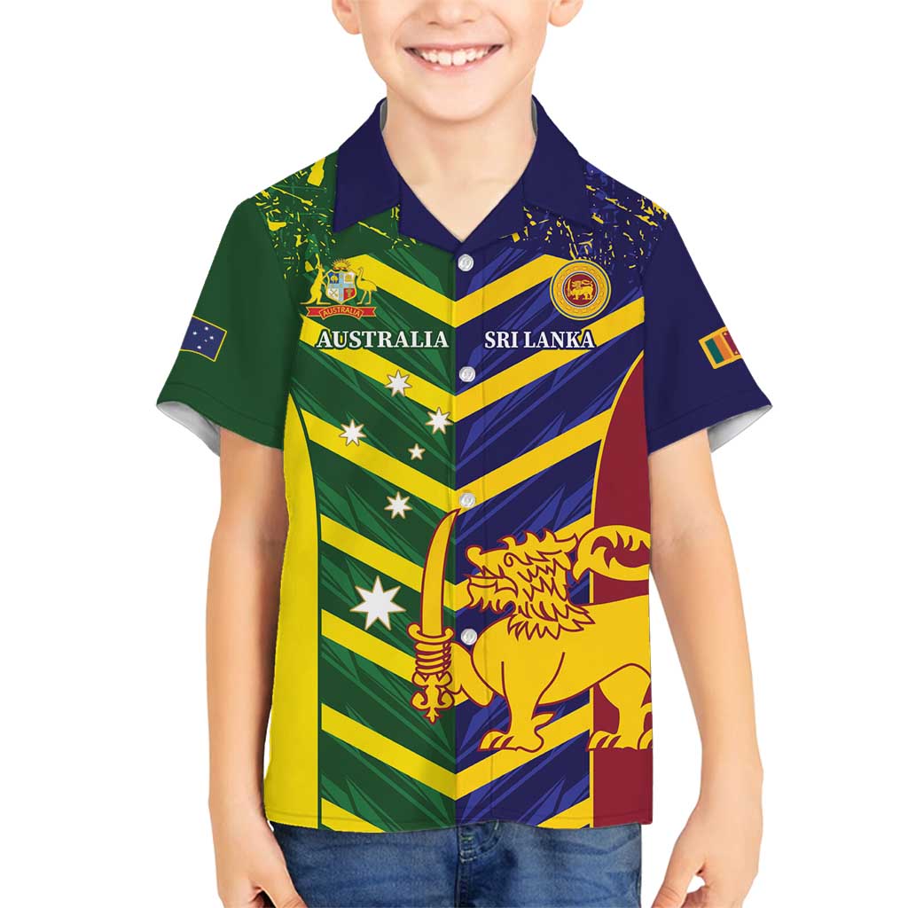 Custom Sri Lanka And Australia Cricket Family Matching Long Sleeve Bodycon Dress and Hawaiian Shirt 2025 The Lions Baggy Greens Together