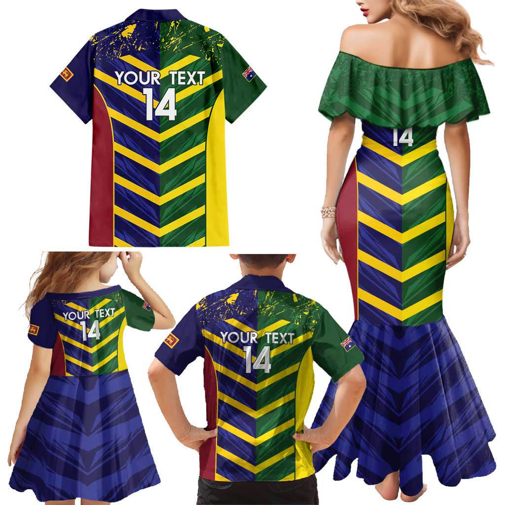 Custom Sri Lanka And Australia Cricket Family Matching Mermaid Dress and Hawaiian Shirt 2025 The Lions Baggy Greens Together