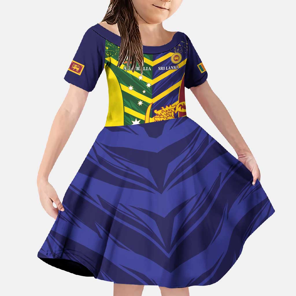 Custom Sri Lanka And Australia Cricket Family Matching Off Shoulder Maxi Dress and Hawaiian Shirt 2025 The Lions Baggy Greens Together