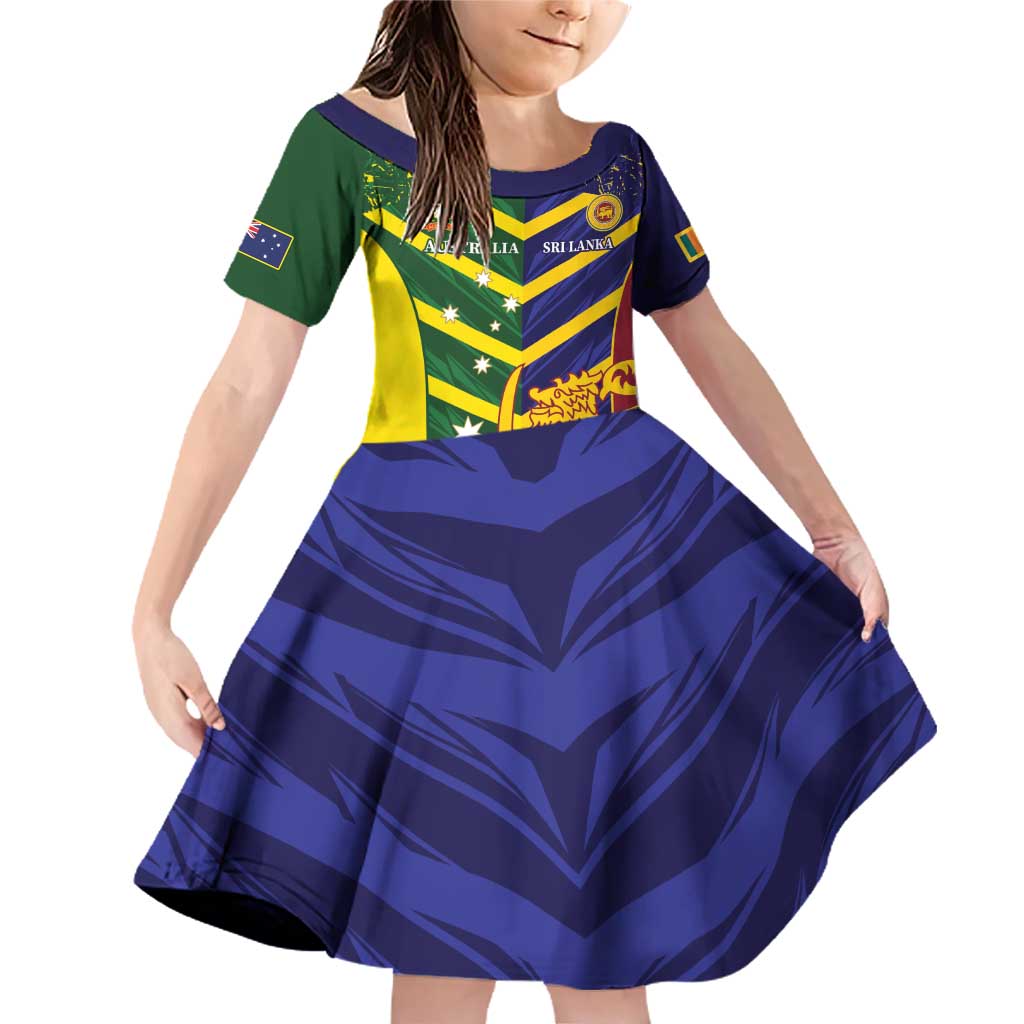 Custom Sri Lanka And Australia Cricket Family Matching Off Shoulder Short Dress and Hawaiian Shirt 2025 The Lions Baggy Greens Together