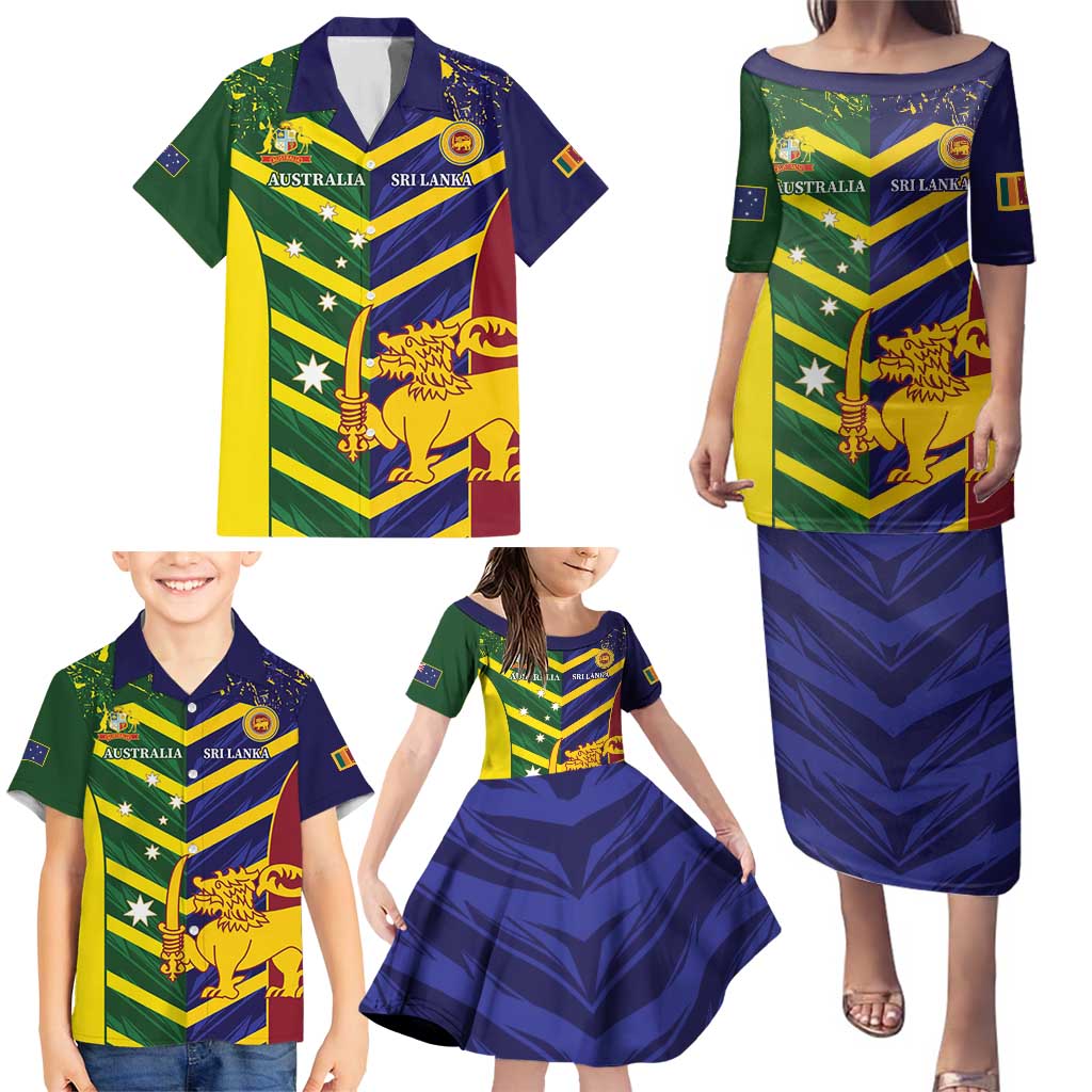 Custom Sri Lanka And Australia Cricket Family Matching Puletasi and Hawaiian Shirt 2025 The Lions Baggy Greens Together