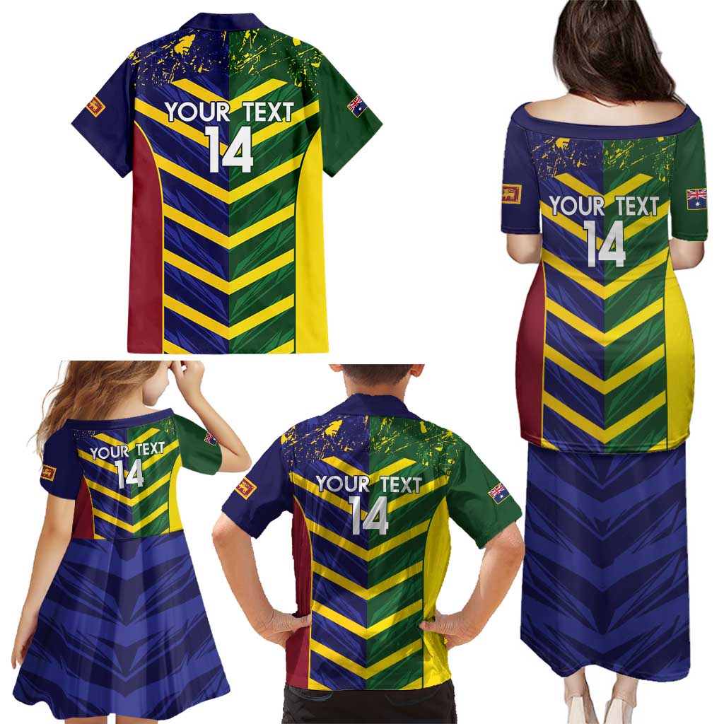 Custom Sri Lanka And Australia Cricket Family Matching Puletasi and Hawaiian Shirt 2025 The Lions Baggy Greens Together