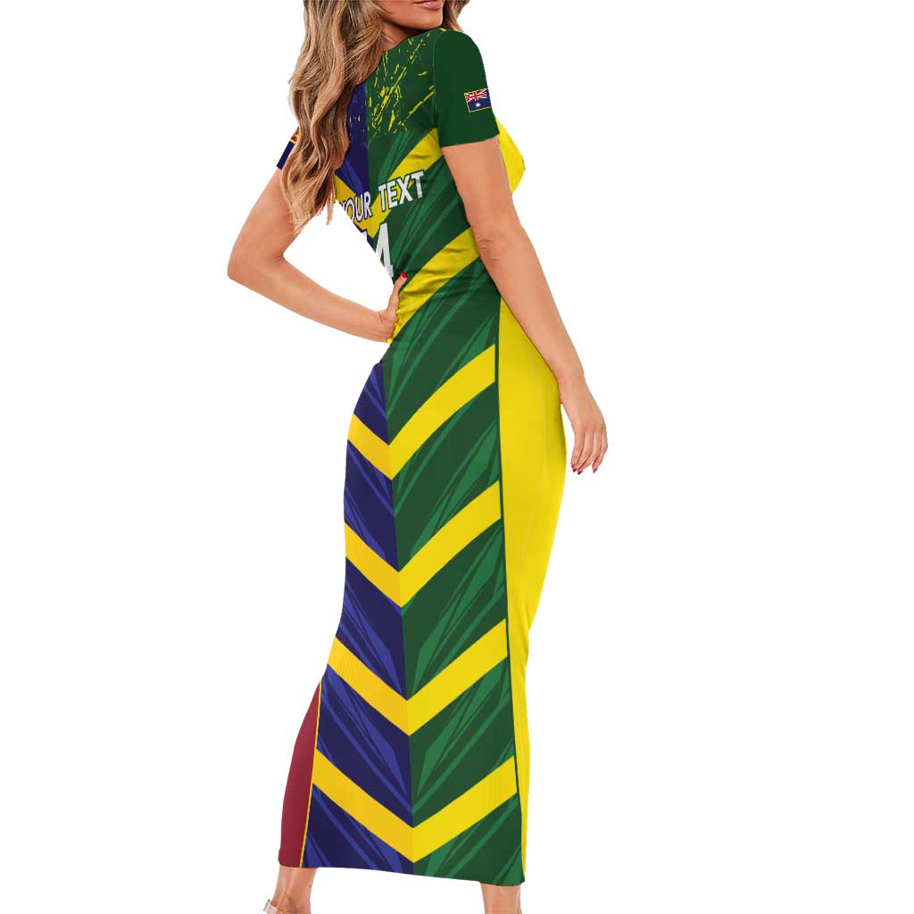 Custom Sri Lanka And Australia Cricket Family Matching Short Sleeve Bodycon Dress and Hawaiian Shirt 2025 The Lions Baggy Greens Together