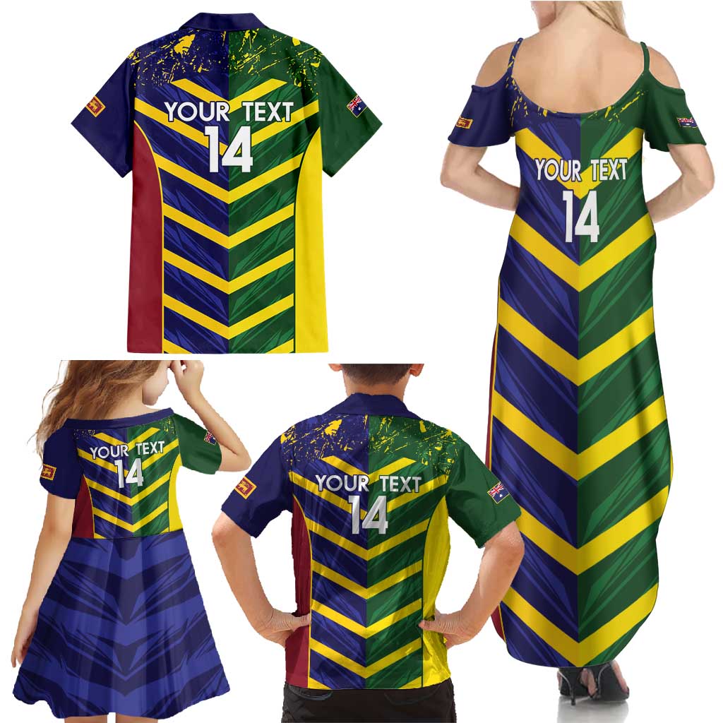 Custom Sri Lanka And Australia Cricket Family Matching Summer Maxi Dress and Hawaiian Shirt 2025 The Lions Baggy Greens Together