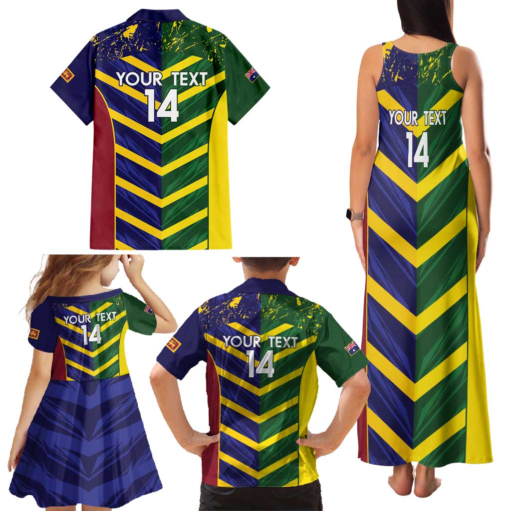 Custom Sri Lanka And Australia Cricket Family Matching Tank Maxi Dress and Hawaiian Shirt 2025 The Lions Baggy Greens Together