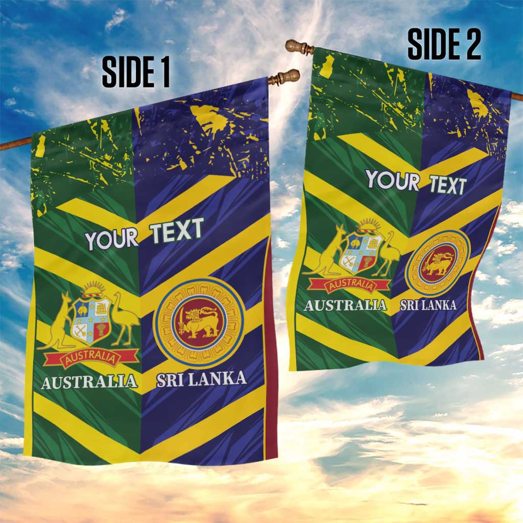 Custom Sri Lanka And Australia Cricket Garden Flag 2025 The Lions Baggy Greens Together - Vibe Hoodie Shop