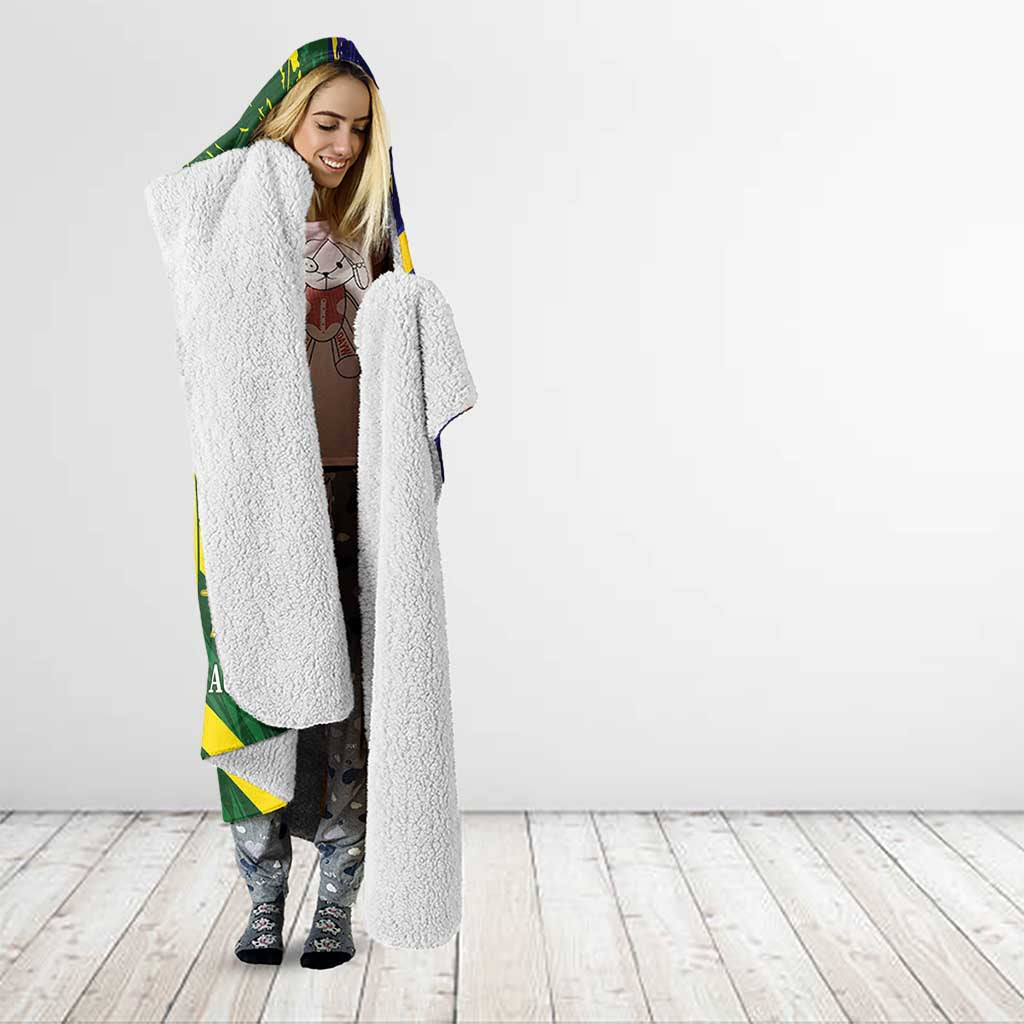 Custom Sri Lanka And Australia Cricket Hooded Blanket 2025 The Lions Baggy Greens Together