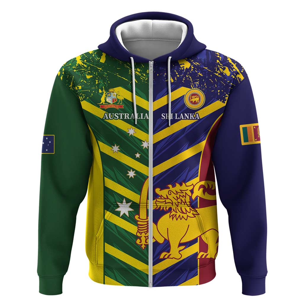 Custom Sri Lanka And Australia Cricket Hoodie 2025 The Lions Baggy Greens Together - Vibe Hoodie Shop