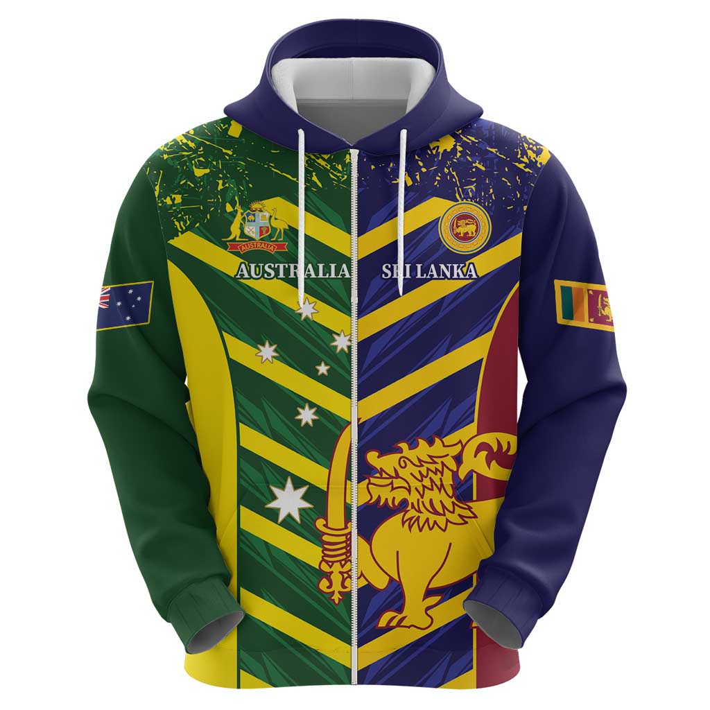 Custom Sri Lanka And Australia Cricket Hoodie 2025 The Lions Baggy Greens Together - Vibe Hoodie Shop