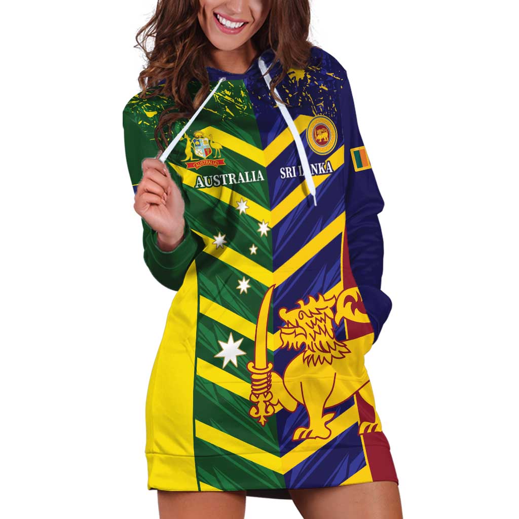 Custom Sri Lanka And Australia Cricket Hoodie Dress 2025 The Lions Baggy Greens Together - Vibe Hoodie Shop