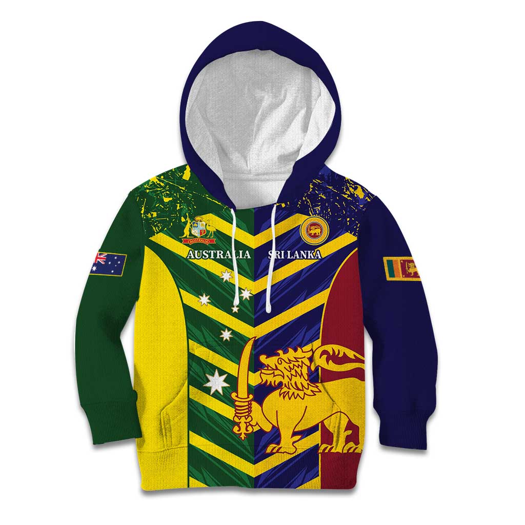 Custom Sri Lanka And Australia Cricket Kid Hoodie 2025 The Lions Baggy Greens Together - Vibe Hoodie Shop