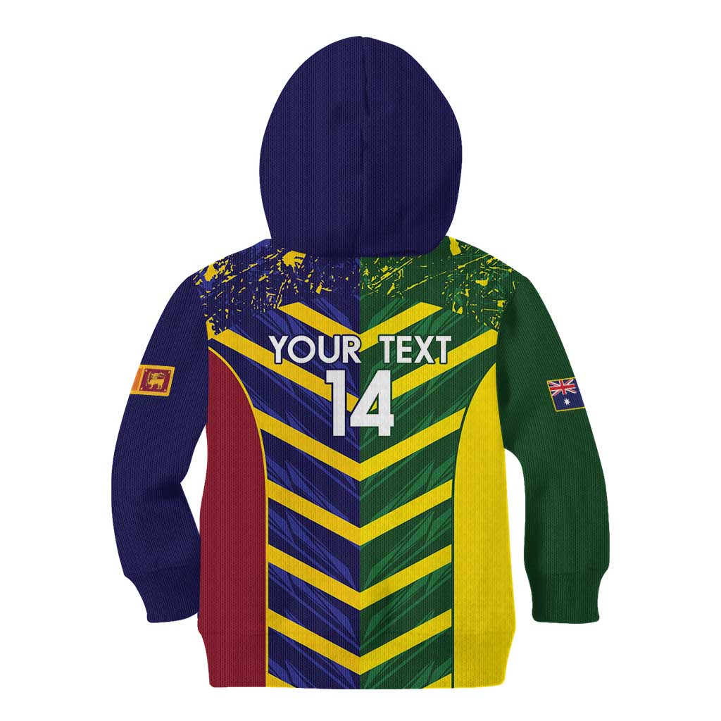 Custom Sri Lanka And Australia Cricket Kid Hoodie 2025 The Lions Baggy Greens Together - Vibe Hoodie Shop