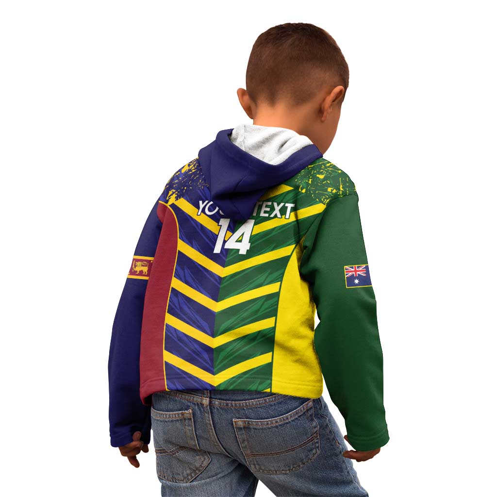 Custom Sri Lanka And Australia Cricket Kid Hoodie 2025 The Lions Baggy Greens Together - Vibe Hoodie Shop