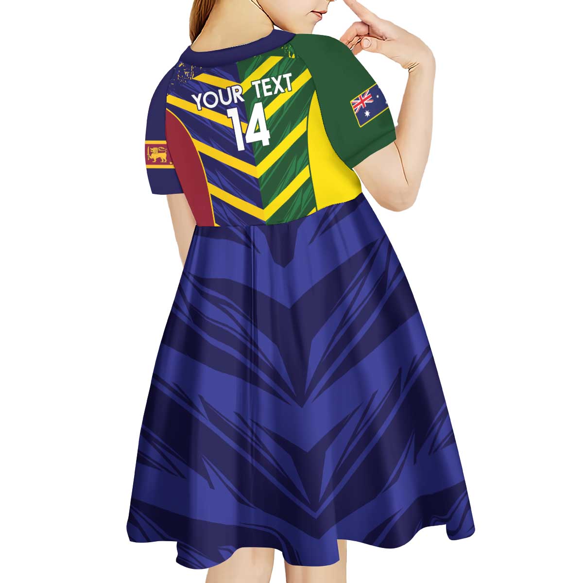 Custom Sri Lanka And Australia Cricket Kid Short Sleeve Dress 2025 The Lions Baggy Greens Together - Vibe Hoodie Shop