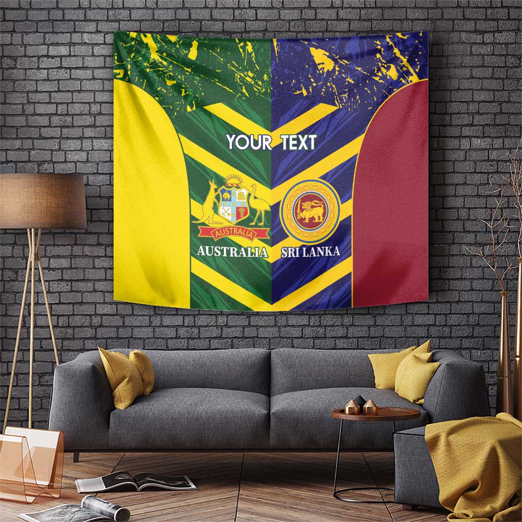 Custom Sri Lanka And Australia Cricket Tapestry 2025 The Lions Baggy Greens Together - Vibe Hoodie Shop