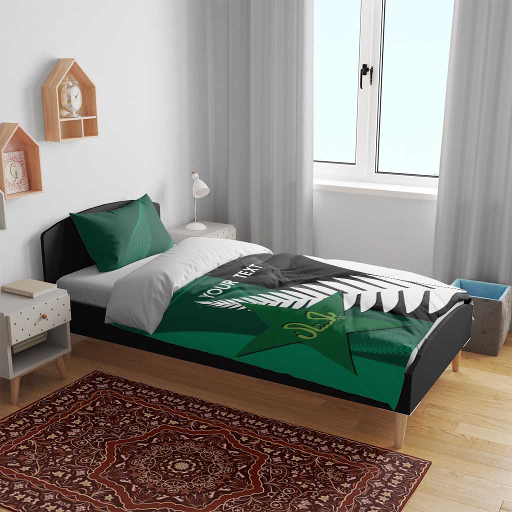 Custom New Zealand And Pakistan Cricket Bedding Set 2025 Black Cap Shaheens Together - Vibe Hoodie Shop
