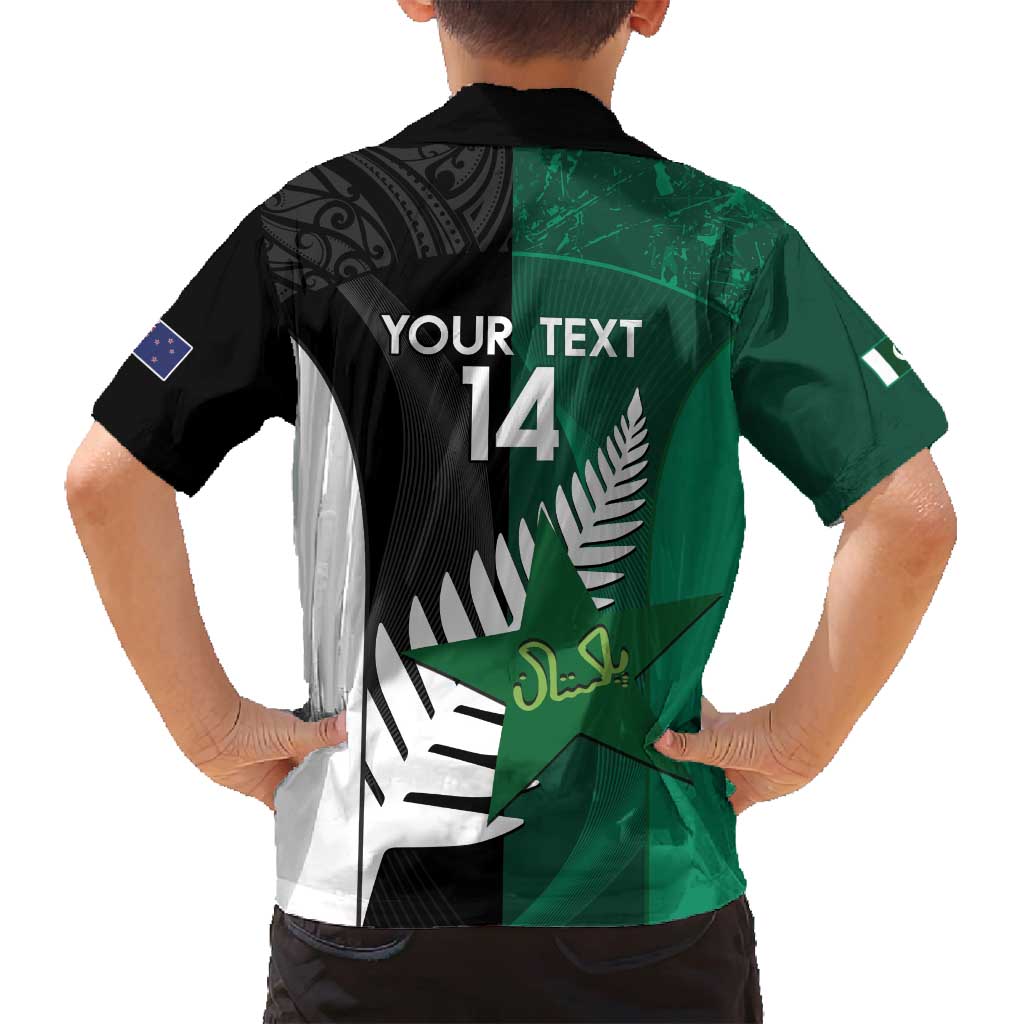 Custom New Zealand And Pakistan Cricket Family Matching Long Sleeve Bodycon Dress and Hawaiian Shirt 2025 Black Cap Shaheens Together