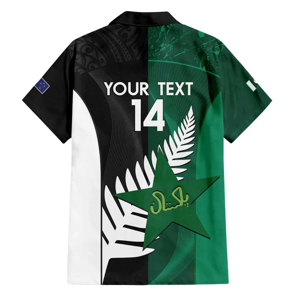 Custom New Zealand And Pakistan Cricket Family Matching Long Sleeve Bodycon Dress and Hawaiian Shirt 2025 Black Cap Shaheens Together