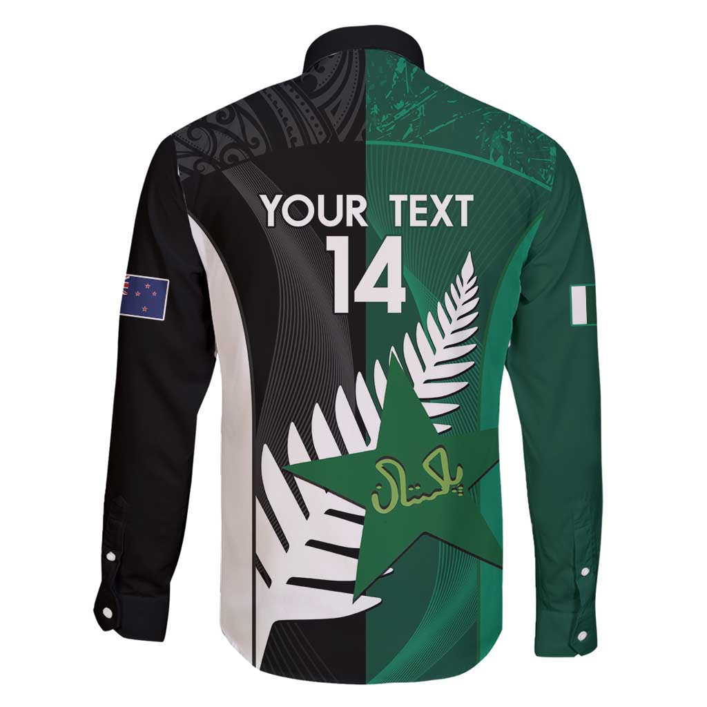 Custom New Zealand And Pakistan Cricket Family Matching Long Sleeve Bodycon Dress and Hawaiian Shirt 2025 Black Cap Shaheens Together