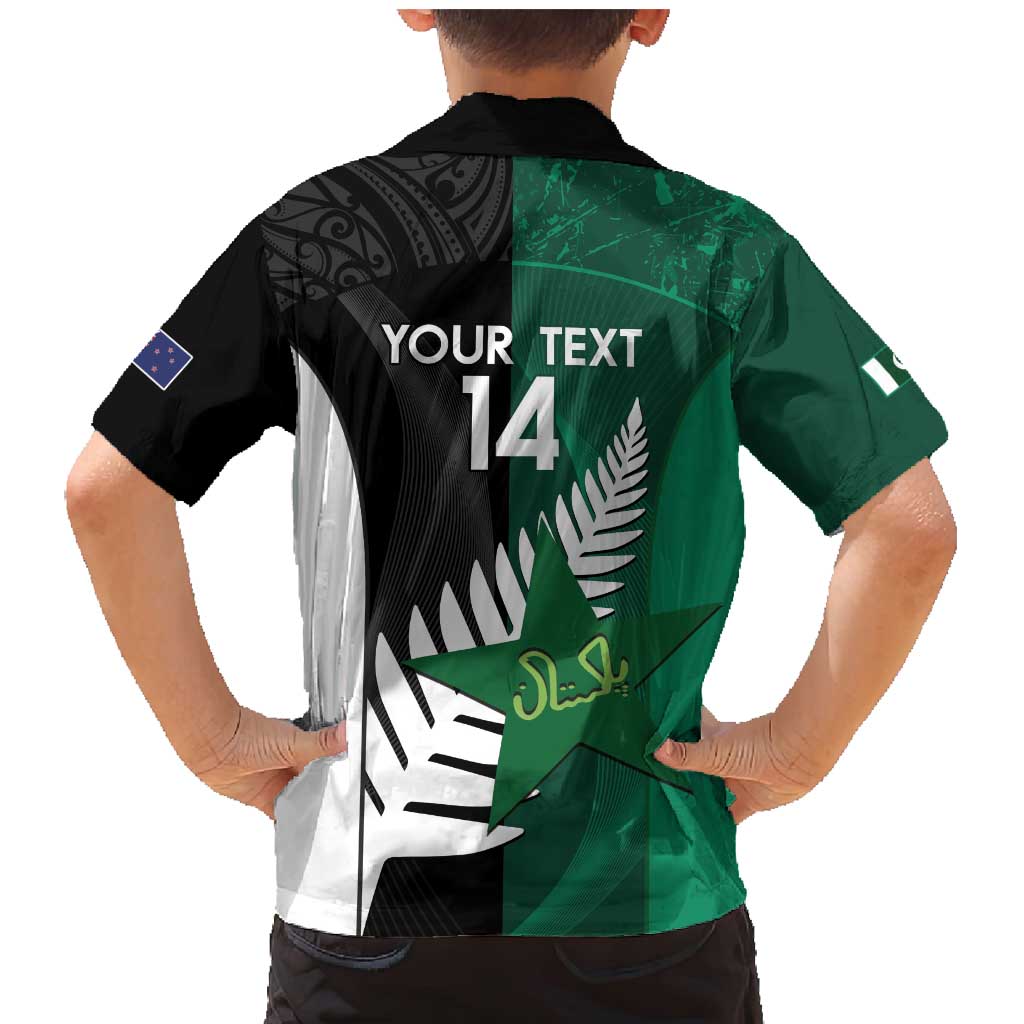 Custom New Zealand And Pakistan Cricket Family Matching Mermaid Dress and Hawaiian Shirt 2025 Black Cap Shaheens Together