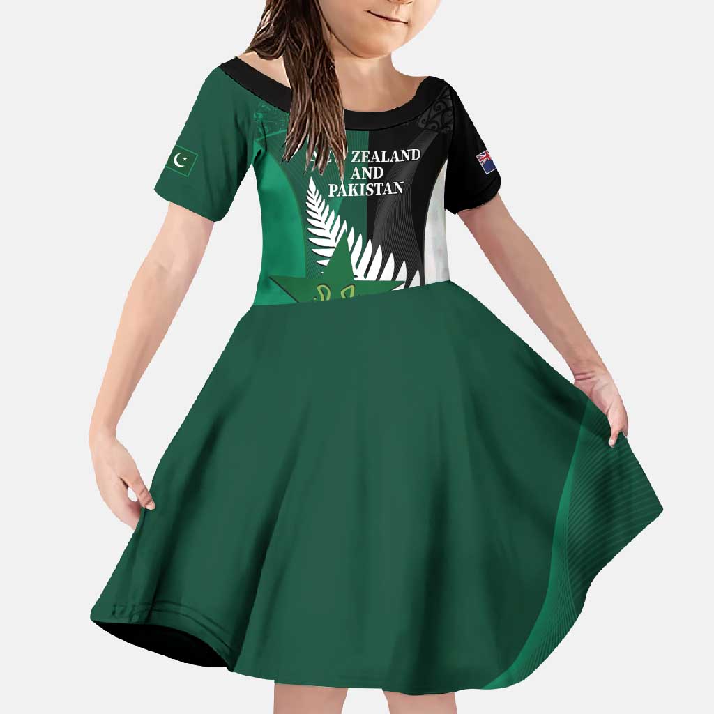 Custom New Zealand And Pakistan Cricket Family Matching Mermaid Dress and Hawaiian Shirt 2025 Black Cap Shaheens Together