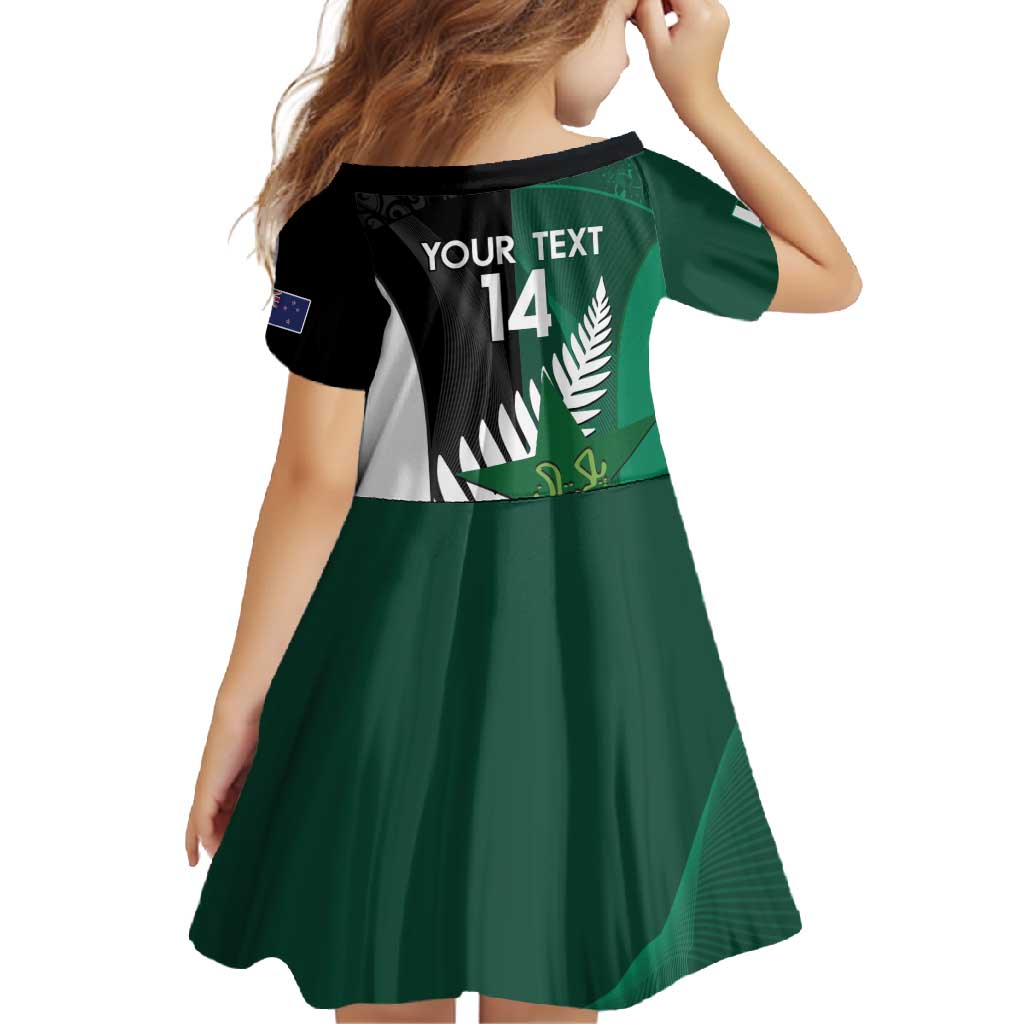 Custom New Zealand And Pakistan Cricket Family Matching Mermaid Dress and Hawaiian Shirt 2025 Black Cap Shaheens Together