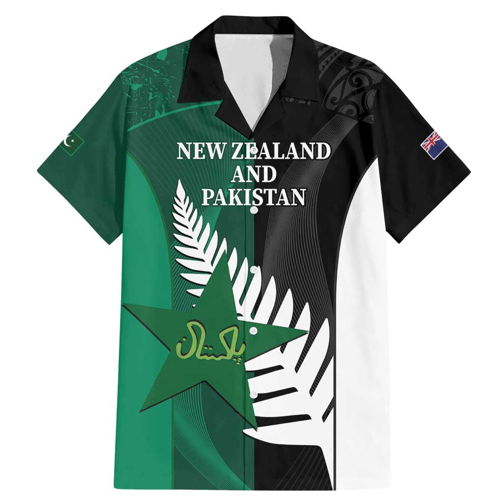 Custom New Zealand And Pakistan Cricket Family Matching Mermaid Dress and Hawaiian Shirt 2025 Black Cap Shaheens Together