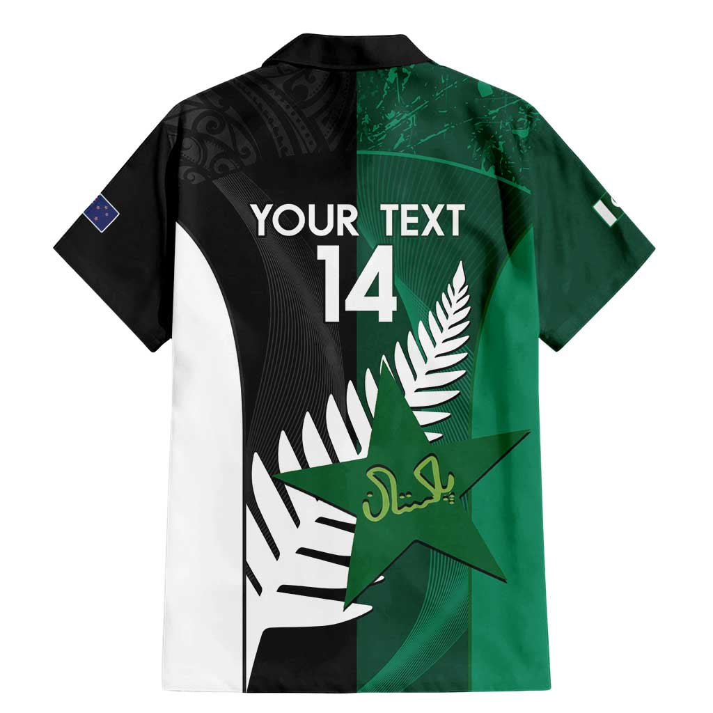 Custom New Zealand And Pakistan Cricket Family Matching Mermaid Dress and Hawaiian Shirt 2025 Black Cap Shaheens Together