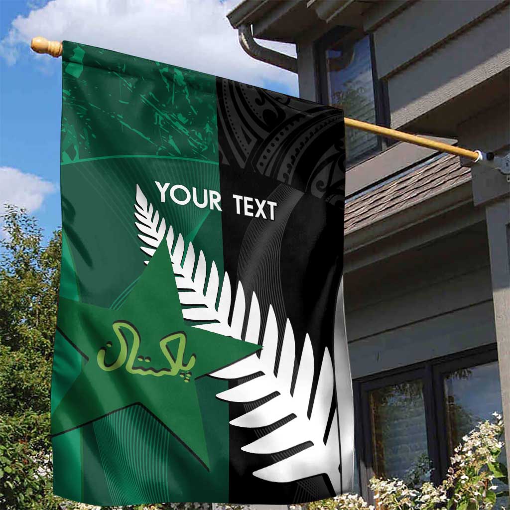 Custom New Zealand And Pakistan Cricket Garden Flag 2025 Black Cap Shaheens Together - Vibe Hoodie Shop