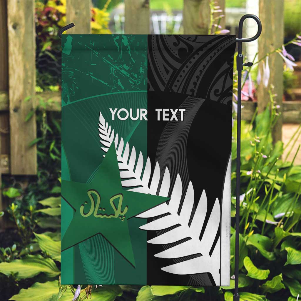 Custom New Zealand And Pakistan Cricket Garden Flag 2025 Black Cap Shaheens Together - Vibe Hoodie Shop
