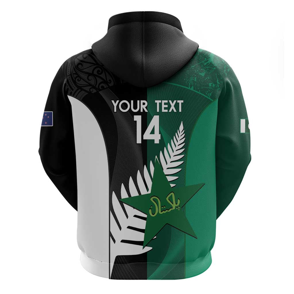 Custom New Zealand And Pakistan Cricket Hoodie 2025 Black Cap Shaheens Together - Vibe Hoodie Shop