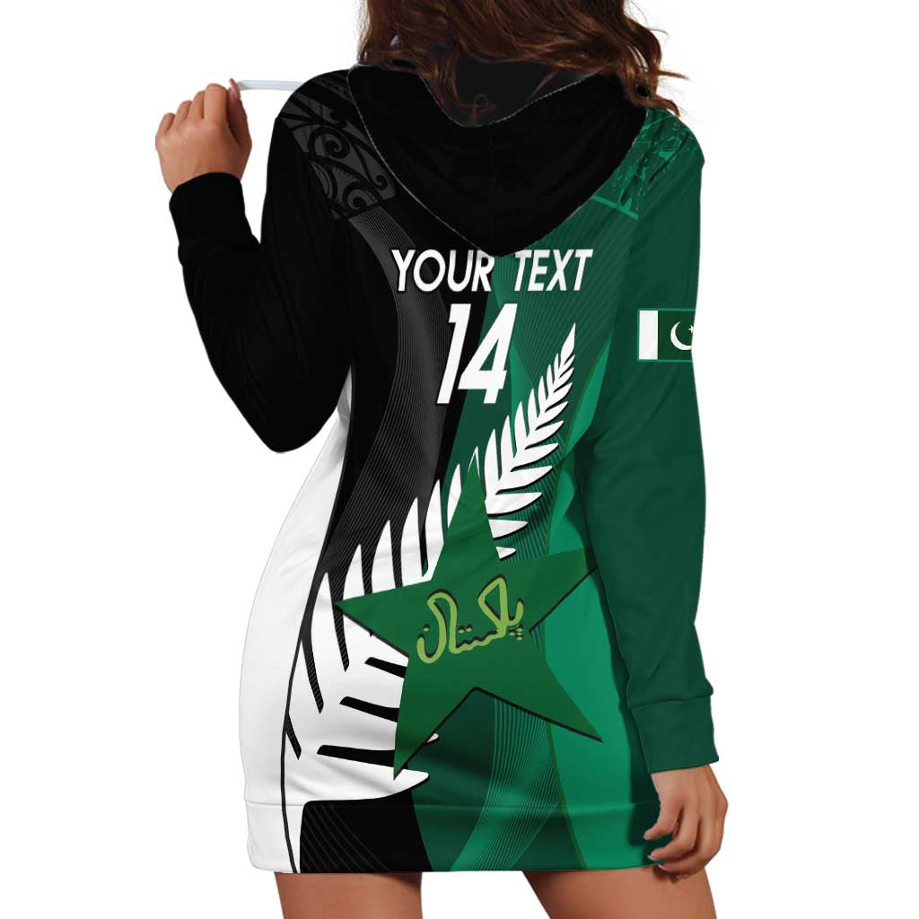 Custom New Zealand And Pakistan Cricket Hoodie Dress 2025 Black Cap Shaheens Together - Vibe Hoodie Shop