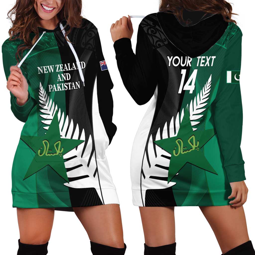 Custom New Zealand And Pakistan Cricket Hoodie Dress 2025 Black Cap Shaheens Together - Vibe Hoodie Shop